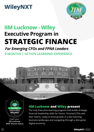 Strategic Finance | Strategic Management Finance | Short Term Courses in Finance