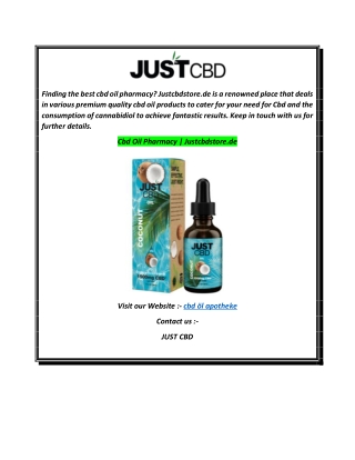 Cbd Oil Pharmacy  Justcbdstore.de