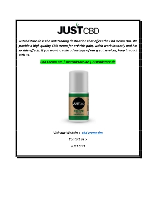Cbd Cream Dm  Justcbdstore.de  Justcbdstore.de