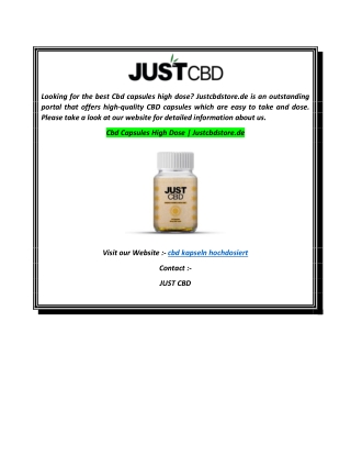 Cbd Capsules High Dose  Justcbdstore.de