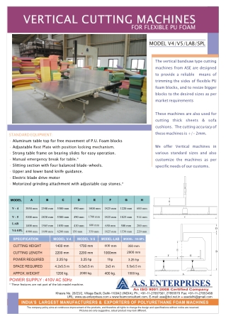 Vertical Cutting Machine for Flexible PU Foam