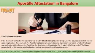 What is Apostille Attestation in Bangalore?