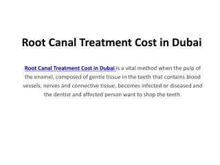 root canal treatment cost in dubai