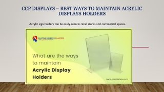 Best Ways to Maintain Acrylic Displays Holders