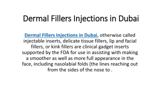 Dermal Fillers Injections in Dubai