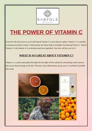 The Power of Vitamin C and E Beauty Oil