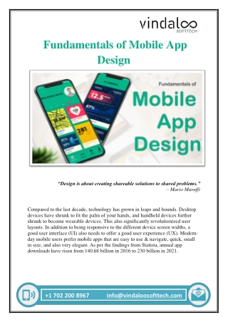 Fundamentals of Mobile App Design