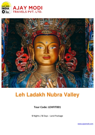 Leh Ladakh Nubra Valley Tour Packages – Ajay Modi Travels