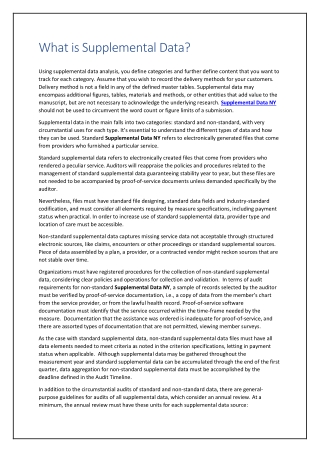 What is Supplemental Data