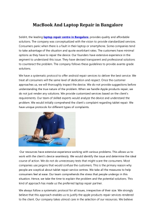 MacBook And Laptop Repair in Bangalore