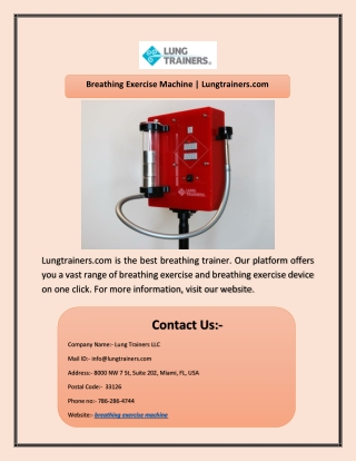 Breathing Exercise Machine | Lungtrainers.com