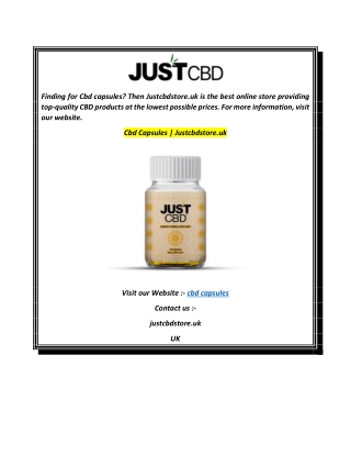 Cbd Capsules  Justcbdstore.uk