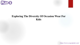 Exploring The Diversity Of Occasion Wear For Kids