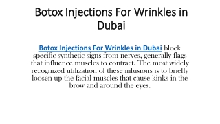 Botox Injections For Wrinkles in Dubai