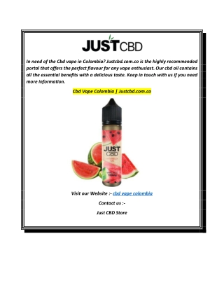 Cbd Vape Colombia  Justcbd.com.co