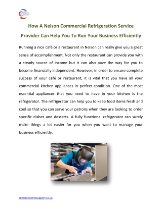 How A Nelson Commercial Refrigeration Service Provider Can Help You To Run Your Business Efficiently