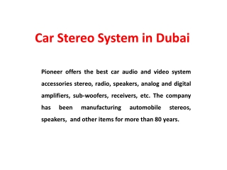 Car Stereo System in Dubai