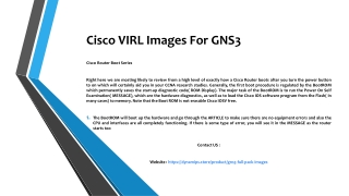 Cisco VIRL Images For GNS3