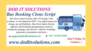 Best Readymade Bus Booking Script - DOD IT SOLUTIONS
