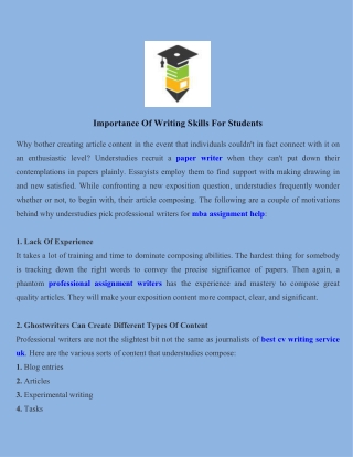 Importance Of Writing Skills For Students