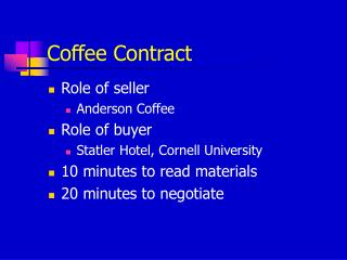 Coffee Contract