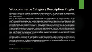 Woocommerce Category Description Plugin