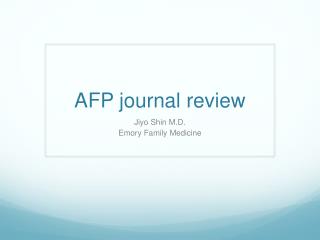 AFP journal review