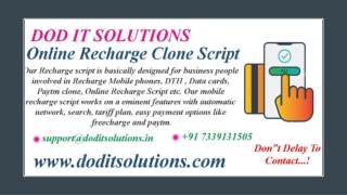 Best Online Recharge Clone Script - DOD IT Solutions