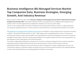 Business Intelligence (BI) Managed Services Market Size, In