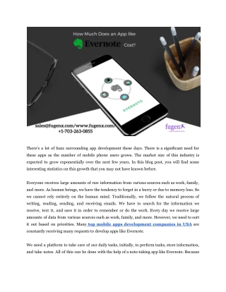 How Much Does It Cost To Develop evernote app