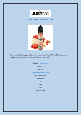 CBD Oil Store | justcbdstore.com