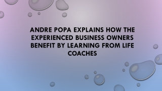Andre Popa Explains How the Experienced Business Owners Benefit By Learning From Life Coaches