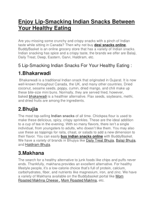 Enjoy Lip-Smacking Indian Snacks Between Your Healthy Eating