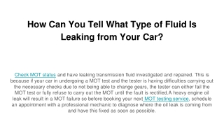 How Can You Tell What Type of Fluid Is Leaking from Your Car_