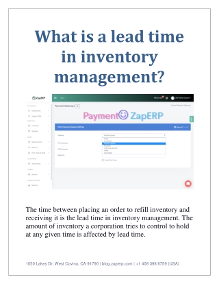 What is a lead time in inventory management?