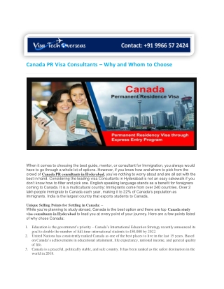 Canada PR Visa Consultants