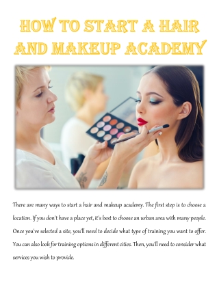 How to Start a Hair and Makeup Academy