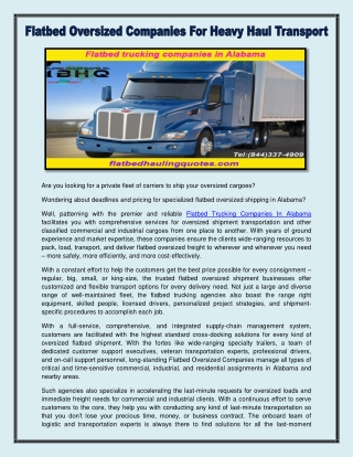 Flatbed trucking companies in Alabama