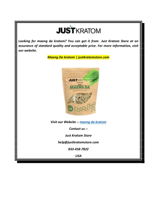 Maeng Da kratom  justkratomstore.com