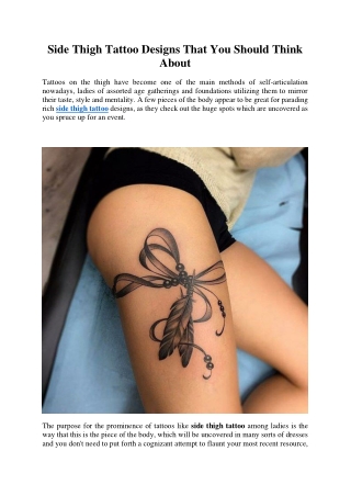 How big can be a side thigh tattoo design?