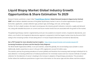 Liquid Biopsy Market Market Research Report 2021-2029