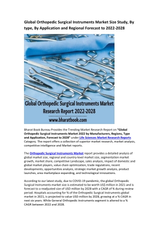 Global Orthopedic Surgical Instruments Market Research Report 2022-2028