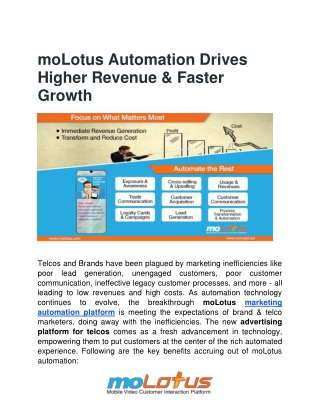 moLotus Automation Drives Higher Revenue & Faster Growth