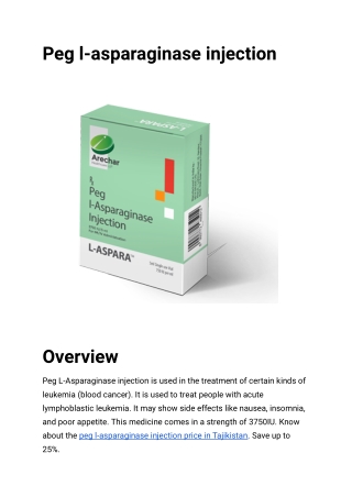 Peg l-asparaginase injection