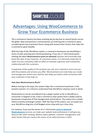 Advantages: Using WooCommerce to Grow Your Ecommerce Business
