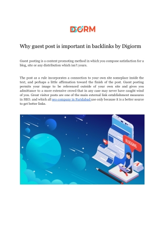 Why guest post is important in backlinks by Digiorm