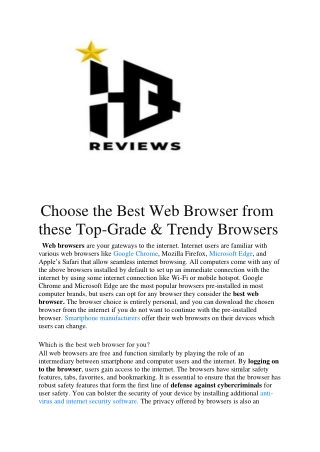 Choose the Best Web Browser from these Top-Grade & Trendy Browsers (1)