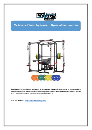 Melbourne Fitness Equipment | Dynamofitness.com.au