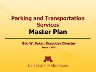 Parking and Transportation Services Master Plan