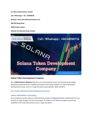 Solana Token Development Company